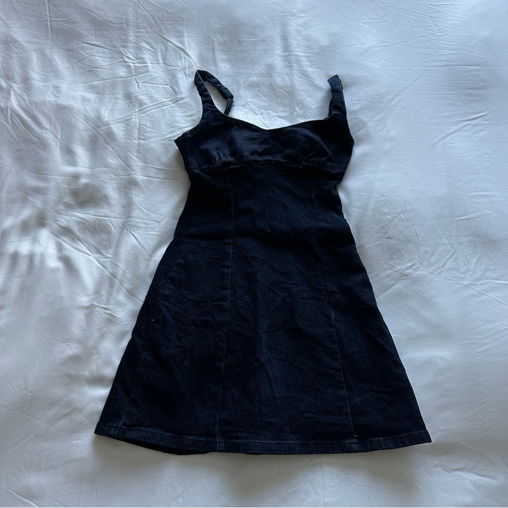 ZARA |  Dark Denim Mini Dress - Picture 3 of 4